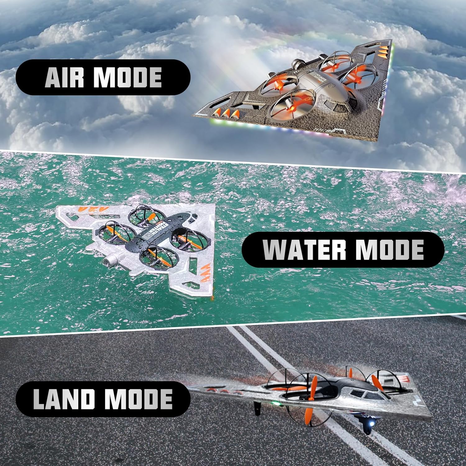 Avião RC 3 em 1, Aeronave Cont - Drone Rc Fighter Jet avaliação e preço