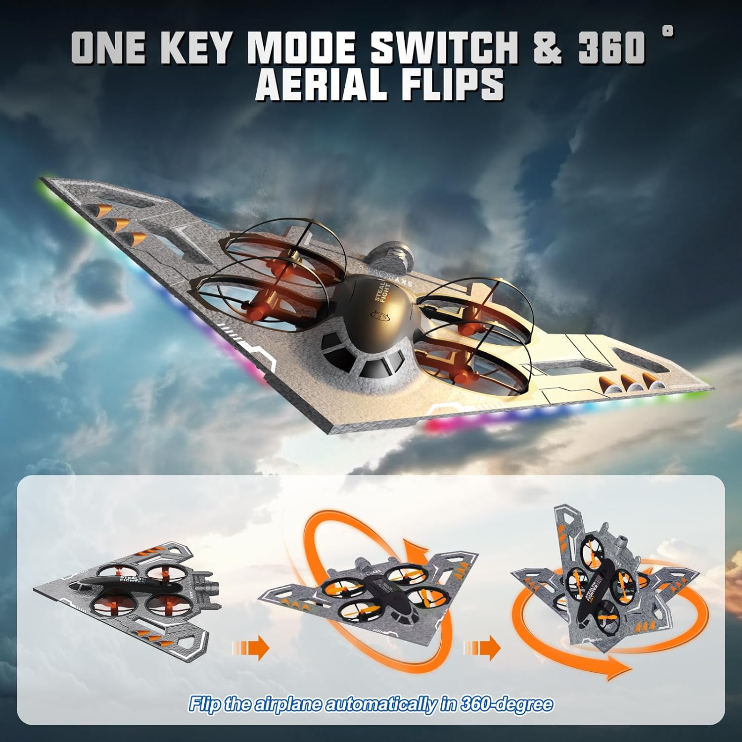 Avião RC 3 em 1, Aeronave Cont - Drone Rc Fighter Jet avaliação e preço