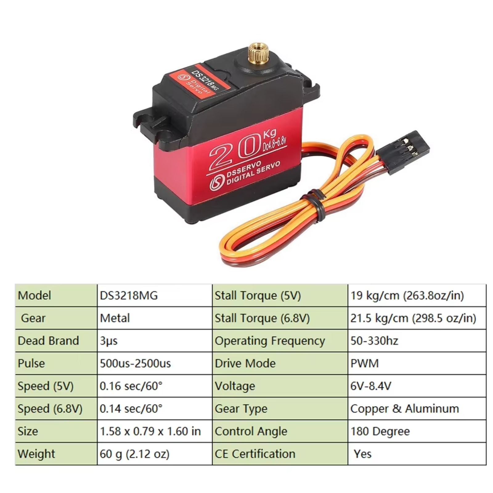 10PCS DS3218 20KG Servo Digita - Rc Car Servo avaliação e preço