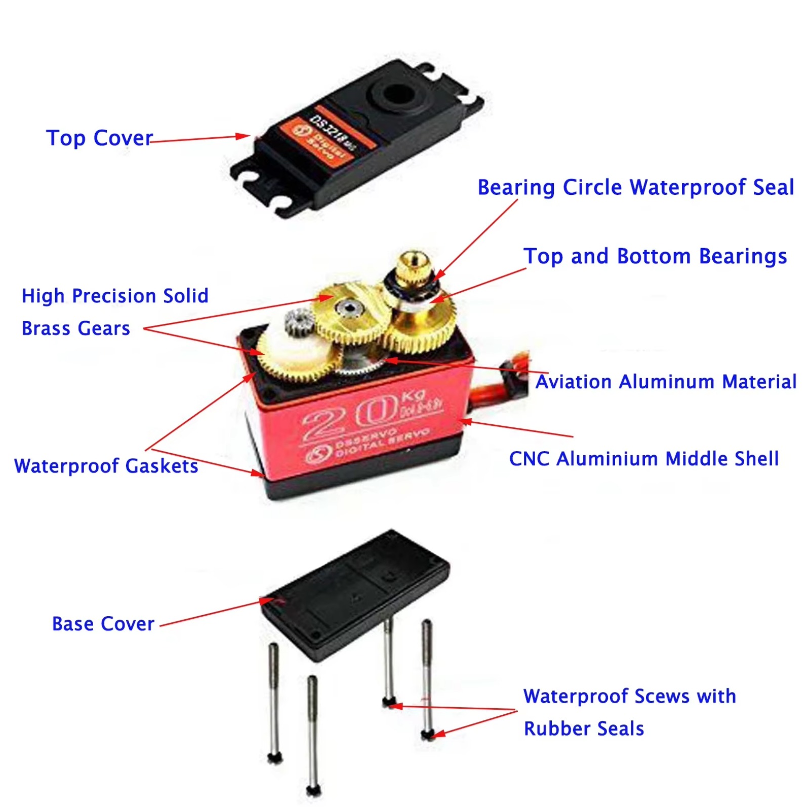 10PCS DS3218 20KG Servo Digita - Rc Car Servo avaliação e preço