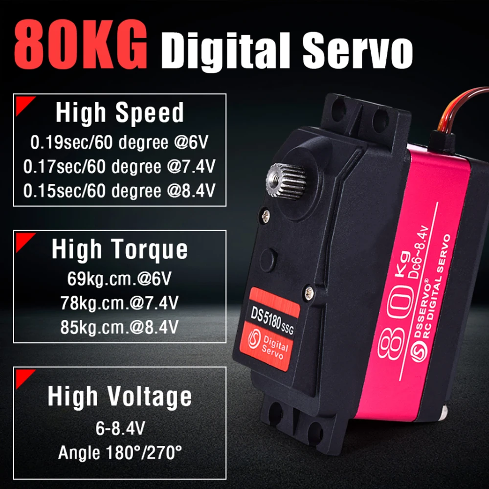 Dsservo à prova d'água ds5180  - Rc Car Servo avaliação e preço